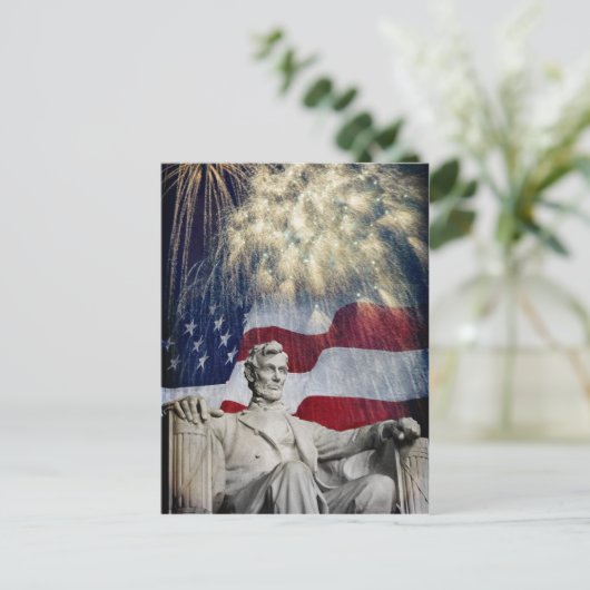 Lincoln en Fireworks Briefkaart (Staand voorkant)