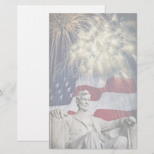 Lincoln en Fireworks Briefpapier (Voorkant / Achterkant)