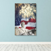 Lincoln en Fireworks Canvas Afdruk (Insitu (Houten vloer))
