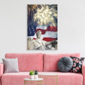 Lincoln en Fireworks Canvas Afdruk (Insitu (Woonkamer))