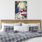 Lincoln en Fireworks Canvas Afdruk (Insitu (Slaapkamer))