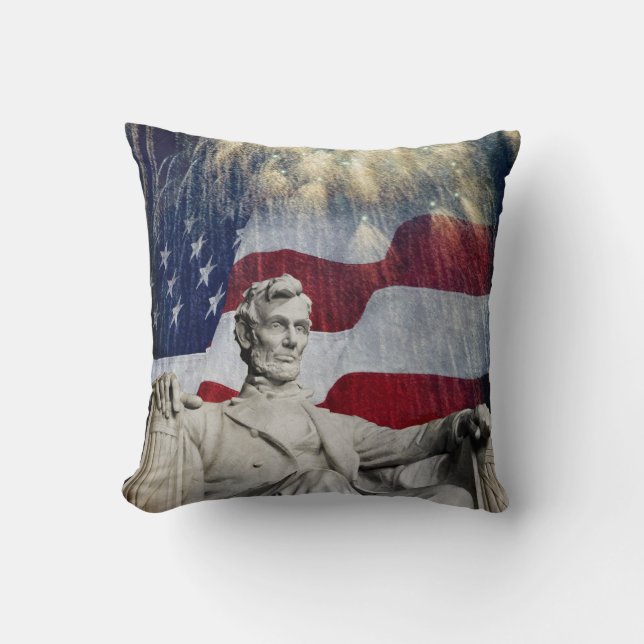 Lincoln en Fireworks Kussen (Voorkant)