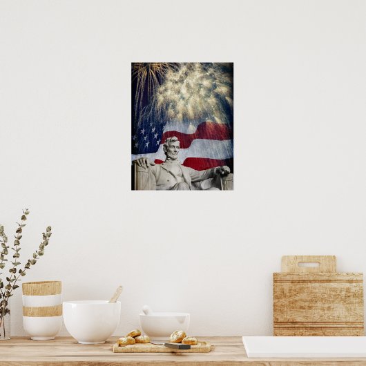 Lincoln en Fireworks Poster (Keuken)