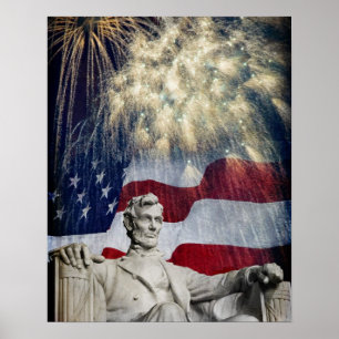 Lincoln en Fireworks Poster