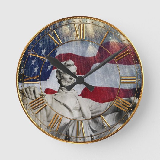 Lincoln en Fireworks Ronde Klok (Voorkant)