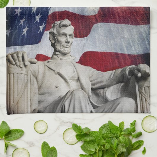 Lincoln en Fireworks Theedoek (Gevouwen)