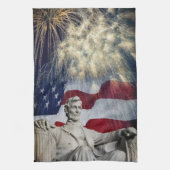 Lincoln en Fireworks Theedoek (Verticaal)