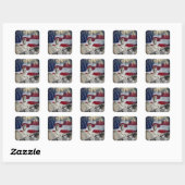 Lincoln en Fireworks Vierkante Sticker (Vel)