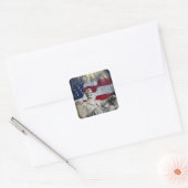 Lincoln en Fireworks Vierkante Sticker (Envelop)