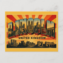 Lincoln Engeland Kathedraalstad Vintage Briefkaart