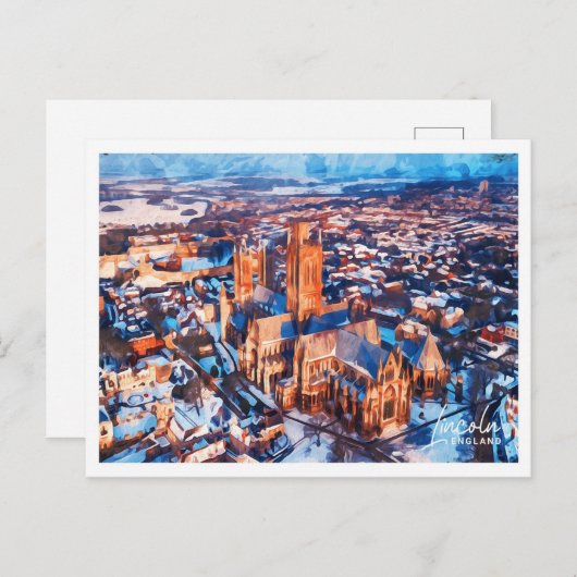 Lincoln Engeland Prachtig Waterverf landschap Briefkaart (Voorkant / Achterkant)