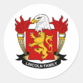 Lincoln Family Crest Ronde Sticker (Voorkant)
