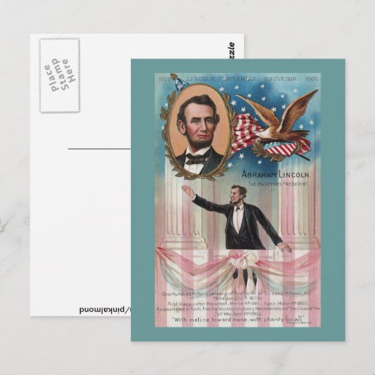 Lincoln geeft zijn inaugurale adres briefkaart (Voorkant / Achterkant)
