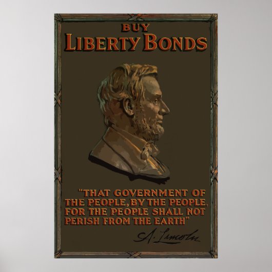Lincoln Gettysburg Address Quote Poster (Voorkant)