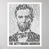 Lincoln/Gettysburg Text Mosaic Poster (Voorkant)