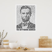 Lincoln/Gettysburg Text Mosaic Poster (Keuken)