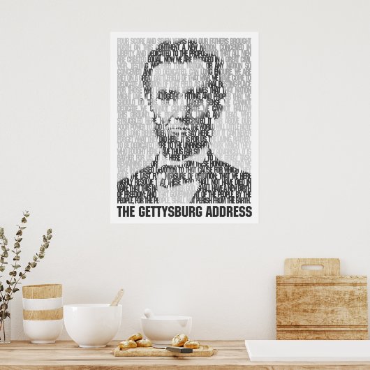 Lincoln/Gettysburg Text Mosaic Poster (Keuken)