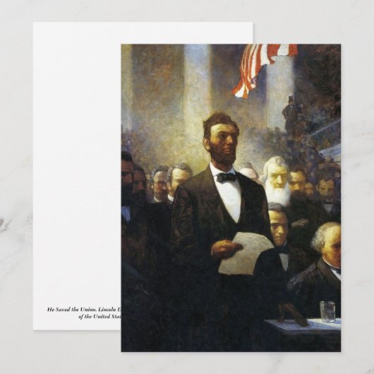 Lincoln heeft de Unie gered Feestdagenkaart (Voorkant / Achterkant)