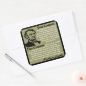 Lincoln: Help jezelf! Vierkante Sticker (Envelop)