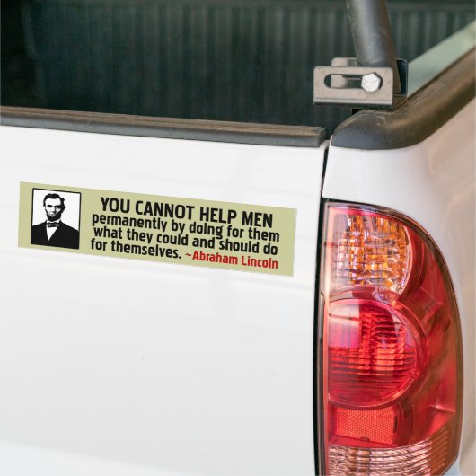 Lincoln: Help uzelf Bumpersticker (Op Truck)