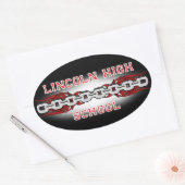 Lincoln High School verbindt ovaalsetikkers Ovale Sticker (Envelop)