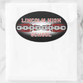 Lincoln High School verbindt ovaalsetikkers Ovale Sticker (Tas)