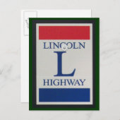 LIncoln Highway Road Sign Briefkaart (Voorkant / Achterkant)