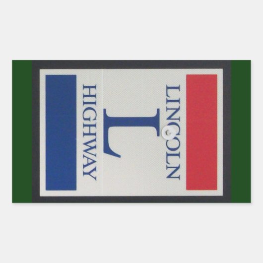 Lincoln Highway Sign Rechthoekige Sticker (Voorkant)