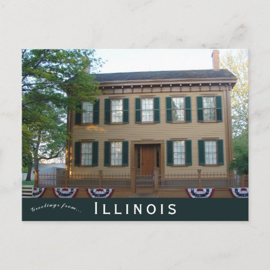Lincoln Home Springfield Illinois Briefkaart (Voorkant)
