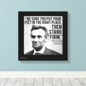Lincoln & Houd Standvastig Quote Canvasprint Canvas Afdruk (Insitu (Houten vloer))