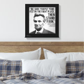 Lincoln & Houd Standvastig Quote Canvasprint Canvas Afdruk (Insitu (Slaapkamer))