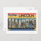 Lincoln, Illinois - grote letterscènes Briefkaart (Voorkant / Achterkant)