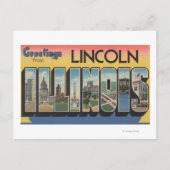 Lincoln, Illinois - grote letterscènes Briefkaart (Voorkant)