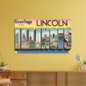 Lincoln, Illinois - grote letterscènes Canvas Afdruk (Insitu (Woonkamer))