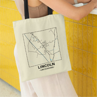Lincoln, Lincolnshire Stad Kaart Boodschappentas Tote Bag