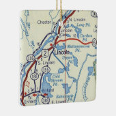 Lincoln ME kaart Keramisch Ornament (Rechts)