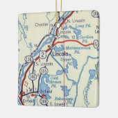 Lincoln ME kaart Keramisch Ornament (Links)