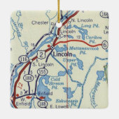 Lincoln ME  kaart Keramisch Ornament (Achterkant)