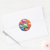 Lincoln Memorial Abstract Ronde Sticker (Envelop)