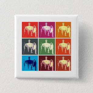 Lincoln Memorial Abstract Vierkante Button 5,1 Cm