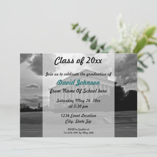 Lincoln Memorial Afstuderen Uitnodiging (Staand voorkant)