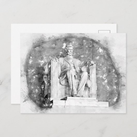 Lincoln Memorial aquarel Briefkaart (Voorkant / Achterkant)