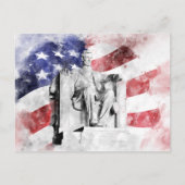 Lincoln Memorial aquarel met Amerikaanse vlag Briefkaart (Voorkant)