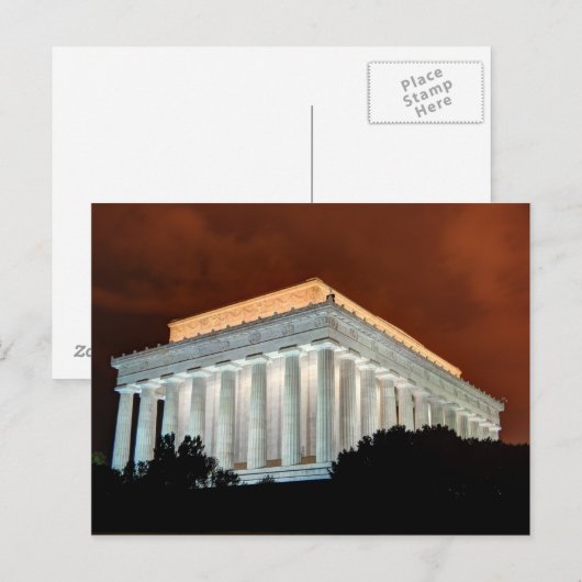 Lincoln Memorial bij nacht - Washington DC Briefkaart (Voorkant / Achterkant)