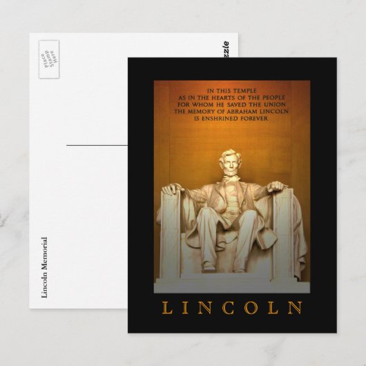 Lincoln Memorial Briefkaart (Voorkant / Achterkant)