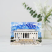 Lincoln Memorial gevel in aquarel Briefkaart (Staand voorkant)