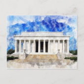 Lincoln Memorial gevel in aquarel Briefkaart (Voorkant)