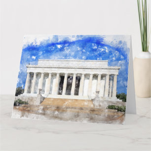 Lincoln Memorial gevel in waterverf Bedankkaart