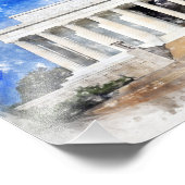 Lincoln Memorial gevel in waterverf Foto Afdruk (Hoek)