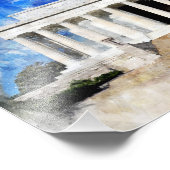 Lincoln Memorial gevel in waterverf Foto Afdruk (Hoek)